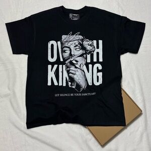 Graphic Black Band Tee with White Artwork